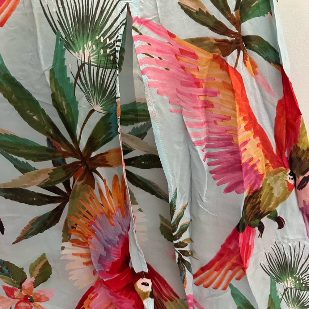 Aqua Tropical Parrot Print Wrap Maxi Dress - Picture 4 of 10